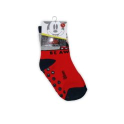   Chaussettes pour enfants avec antidérapant - Mickey Mouse - peluche - rouge - 23-26
