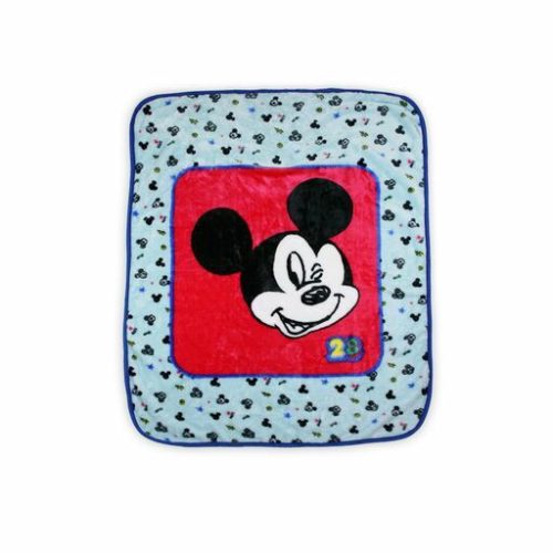 Couverture pour bébé Mickey Mouse pour garçons - 110 x 140 cm - bleu clair