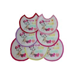   Bavoir Minnie Mouse pour bébé 7 pièces/paquet - bavoir en coton - rose clair-rose-rose foncé-rose-pink-rouge-violet-jaune