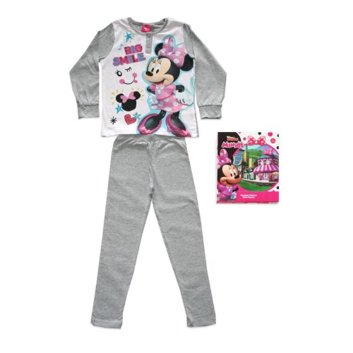 Pyjama long en coton fin pour enfants - Minnie Mouse - Jersey - gris - 104