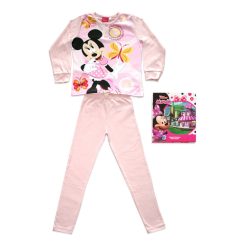   Pyjama enfant en coton fin et long - Minnie Mouse avec des papillons - Jersey - rose clair - 116