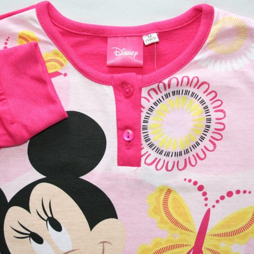 Pyjama enfant en coton fin et long - Minnie Mouse - avec des papillons - Jersey - rose - 122