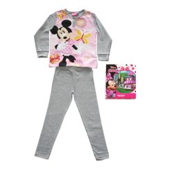   Pyjama enfant en coton fin et long - Minnie Mouse avec des papillons - Jersey - gris - 110