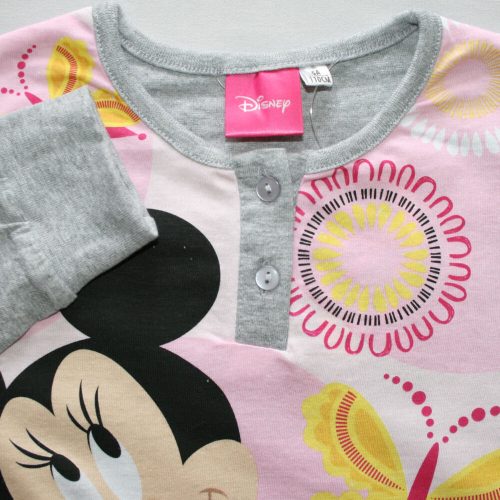 Pyjama enfant en coton fin et long - Minnie Mouse avec des papillons - Jersey - gris - 98