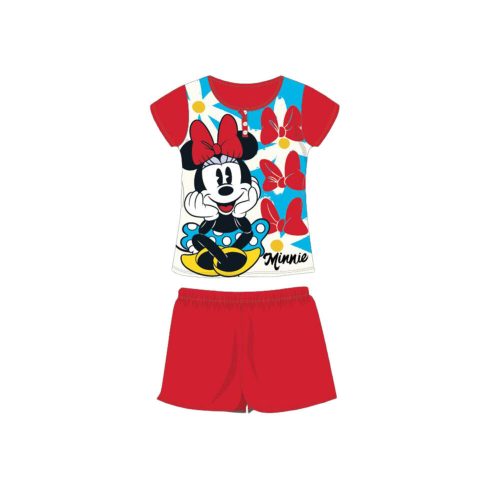 Pyjama d'été en coton à manches courtes pour enfants - Disney Minnie Mouse - rouge - 122