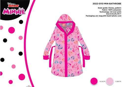 Peignoir à capuche en microfibre pour enfants - Disney Minnie Mouse