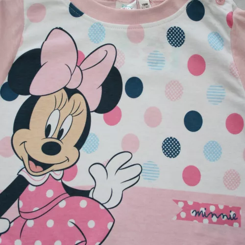 Grenouillère bébé en coton fin à manches longues - Minnie Mouse à pois - Jersey