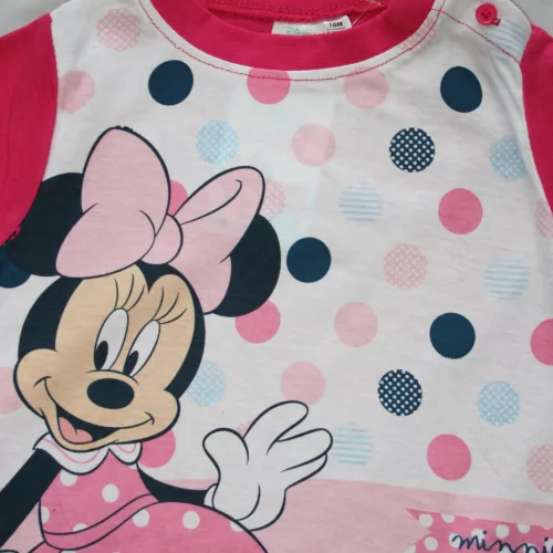 Grenouillère bébé en coton fin à manches longues - Minnie Mouse à pois - Jersey - rose - 98