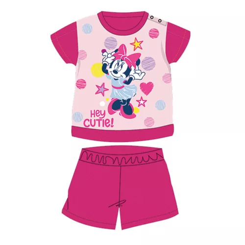Grenouillère bébé en coton à manches courtes pour l'été - Disney Minnie Mouse - étoilé - rose - 80