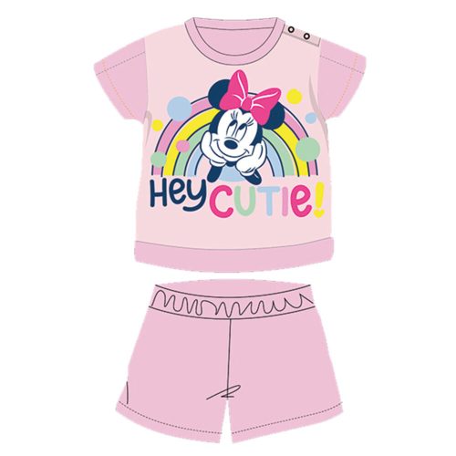 Pyjama d'été en coton à manches courtes pour bébé - Disney Minnie Mouse - rose clair - 80