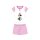 Pyjama d'été en coton à manches courtes pour enfants - Disney Minnie Mouse - avec inscription Minnie - rose clair - 110