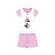 Pyjama d'été en coton à manches courtes pour enfants - Disney Minnie Mouse - avec inscription Minnie - rose clair - 110