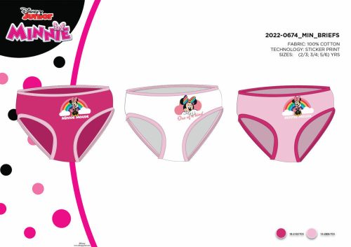Lot de 3 culottes en coton pour fillette - Minnie Mouse Disney