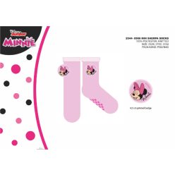   Disney Minnie Mouse chaussettes chaudes d'hiver antidérapantes pour enfants - chaussettes sherpa - rose clair