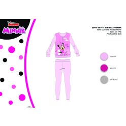   Pyjama d'hiver en interlock de coton pour enfants - Minnie Mouse Disney - rose clair - 140