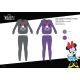 Pyjama en interlock de coton d'hiver pour femme - Disney Minnie Mouse - avec inscription Morning Face - violet - L