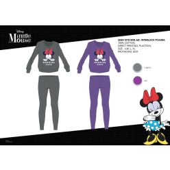   Pyjama en interlock de coton d'hiver pour femme - Disney Minnie Mouse - avec inscription Morning Face