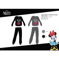   Pyjama en interlock de coton d'hiver pour femme - Disney Minnie Mouse - gris - M