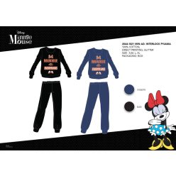   Pyjama en interlock de coton d'hiver pour femme - Disney Minnie Mouse - avec inscription Minnie Everything
