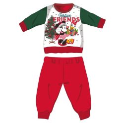  Disney Minnie Mouse bébé pyjama d'hiver épais de Noël - pyjama en flanelle de coton - rouge et vert - 98