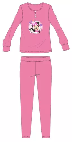 Pyjama en flanelle de coton Disney Minnie Mouse - pyjama épais d'hiver pour enfants - rose clair - 134-140