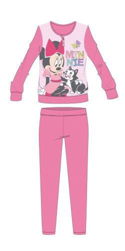 Pyjama en coton d'hiver pour enfants Disney Minnie Mouse - pyjama interlock - motif papillon - rose - 122