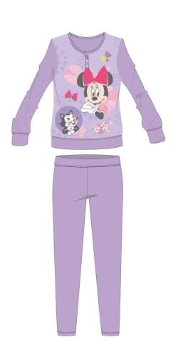 Pyjama en coton d'hiver pour enfants Disney Minnie Mouse - pyjama interlock - motif papillon - violet clair - 116