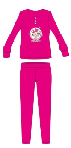 Pyjama en coton d'hiver pour enfants Disney Minnie Mouse - pyjama interlock - rose - 134-140