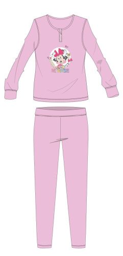 Disney Minnie Mouse pyjama en coton d'hiver pour enfants - pyjama en interlock - rose clair - 134-140