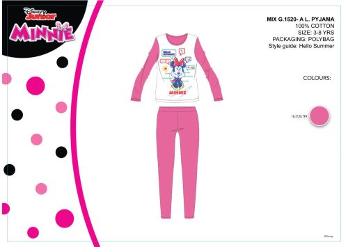 Disney Minnie Mouse pyjama en jersey pour enfants - pyjama en coton - rose - 128