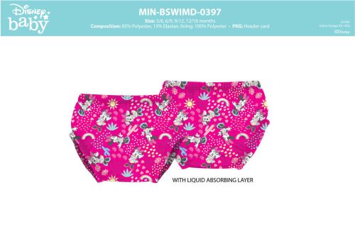 Couches de natation Minnie Mouse pour bébés filles - rose - 80-86