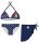 Ensemble de maillot de bain Minnie Mouse Disney - haut de bikini triangle avec jupe pour filles - bleu foncé - 104