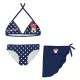 Ensemble de maillot de bain Minnie Mouse Disney - haut de bikini triangle avec jupe pour filles - bleu foncé - 122