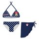 Ensemble de maillot de bain Minnie Mouse Disney - haut de bikini triangle avec jupe pour filles - bleu foncé - 128