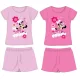 Ensemble d'été en coton Minnie Mouse Disney - ensemble t-shirt-short - rose - 116