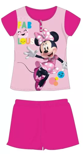 Pyjama en jersey en coton à manches courtes pour enfants Disney Minnie Mouse - rose - 104