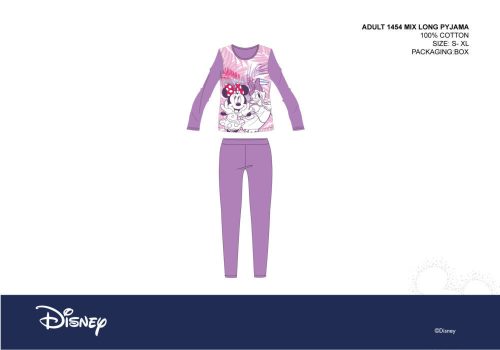 Pyjama jersey pour femmes Disney Minnie Mouse - pyjama en coton - violet - XS