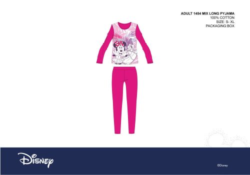 Pyjama jersey pour femmes Disney Minnie Mouse - pyjama en coton - rose - XS