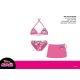 Ensemble de maillot de bain Minnie Mouse Disney pour filles - haut de bikini triangle avec jupe - rose - 128