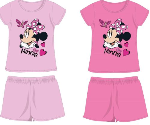 Disney Minnie Mouse ensemble d'été en coton - ensemble t-shirt-short - rose - 122