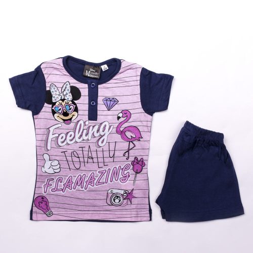 Pyjama en coton à manches courtes pour enfants - Minnie Mouse - bleu foncé - 128