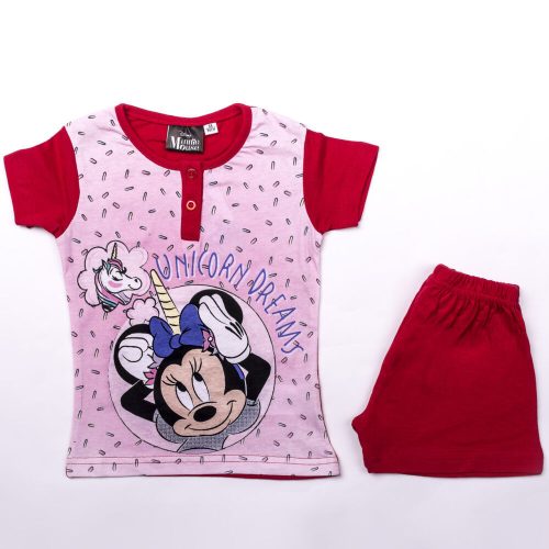 Pyjama en coton à manches courtes pour enfants - Minnie Mouse - avec licorne - rouge - 116
