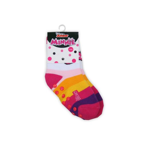 Chaussettes pour enfants avec antidérapant - Minnie Mouse - peluche - à nœuds - rayé rose - 27-30