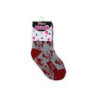 Chaussettes de bébé antidérapantes - Minnie Mouse - peluche - tête de Minnie - gris - 19-22