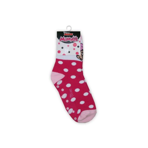Chaussettes de bébé antidérapantes - Minnie Mouse - peluche - à pois - rose-blanc - 31-34