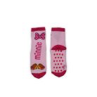 Chaussettes de bébé antidérapantes - Minnie Mouse - peluche - petit chaussures à nœud - rose clair-rose - 31-34