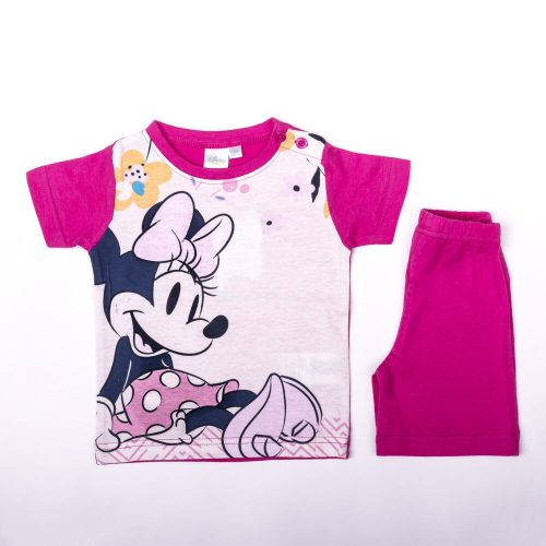 Ensemble d'été en coton pour petite fille Minnie Mouse - ensemble t-shirt-short - rose - 92
