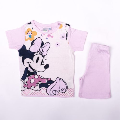 Ensemble d'été en coton pour petite fille Minnie Mouse - ensemble t-shirt-short - rose clair - 92