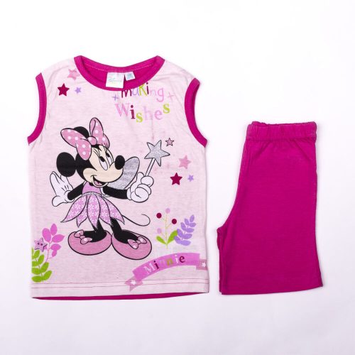 Ensemble d'été en coton pour petite fille Minnie Mouse - ensemble t-shirt-short - rose - 80