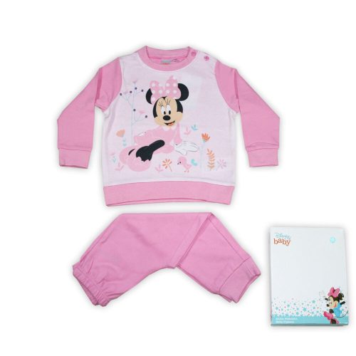 Pyjama épais en coton d'hiver pour bébé - Minnie Mouse - rose clair - 92